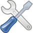 A screwdriver and a wrench to symbolize Maintenance