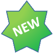 A green 7-point star with the word "New"