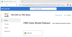 The screenshot of the FIB-DM Licensee Sharepoint